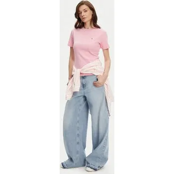 Pánské tričko Tommy Hilfiger T-Shirt New Cody WW0WW40587 Růžová Slim Fit XXL