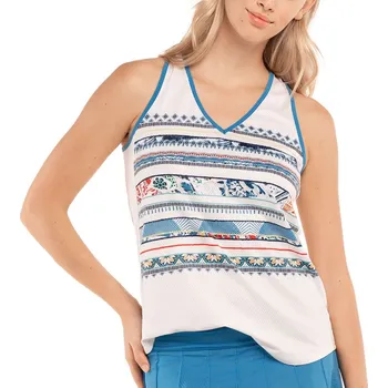 Dámský tenisový top Lucky in Love Playing In Paradise Aegean Dreams Tank - white Bílý (L)
