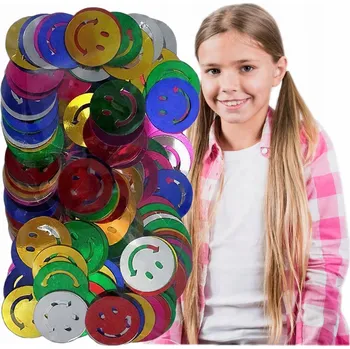 Konfeta Konfety Úsměvy Dekorativní Flitry METALICKÉ