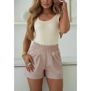 La NOIR Elegantní kraťasy béžové Jeans: M/38