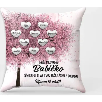 Polštář Polštář - Děkujeme - Máme tě rádi 40cm x 40cm