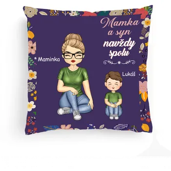 Polštář Polštář - Mamka a syn navždy spolu 40cm x 40cm
