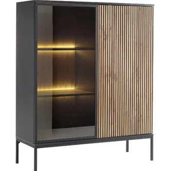 Obývací stěna Piaski Vitrína Sento WT104 Barva: Votan/černá