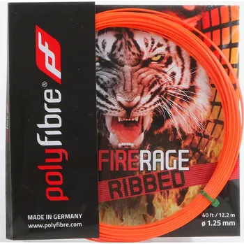 Struna na výplet tenisové rakety Tenisový výplet Polyfibre Fire Rage Ribbed (12,2 m) Oranžový (1.25 mm)