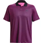 Pánské tenisové polo tričko Under Armour Men's UA Performance 3.0 Printed - black/rebel pink Fialový (S)