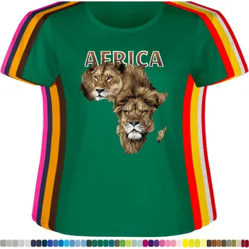 Dámské tričko damske-levne-bavlnene-tricko-digitalni-potisk-lvi-afrika Barva: Irish green -irská zelená, velikost: 3XL