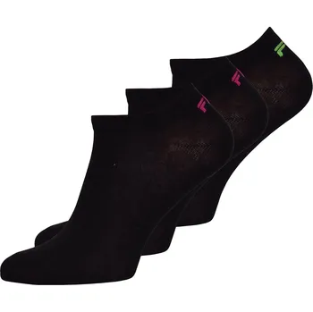Pánské ponožky Ponožky Fila Unisex Invisible Plain Socks 3P - sweet fluo Černý (35-38)