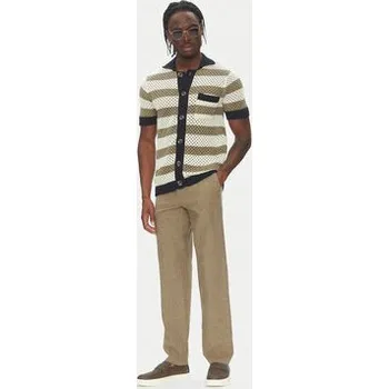 Pánské kalhoty Lindbergh Kalhoty z materiálu 30-008023 Béžová Relaxed Fit S