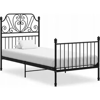 Postel Kovová dvoulůžková postel Greatstore 90x200 černá