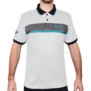 Pánské tričko Pánské tenisové polo tričko EA7 Man Jersey - white Bílý (M)