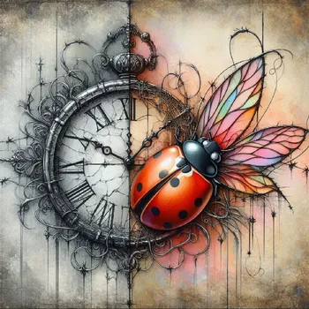 Látkový panel - Ciferník, beruška - MO-88 Velikost: 25x25cm, Materiál: Kočárkovina