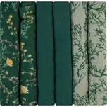 KIKKABOO Pleny mušelínové 30x30 cm 6ks Secret Garden Green