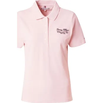 Dámské tričko Dámské polo tričko Tommy Hilfiger Slim Script Graphic Růžový (L)