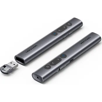 Projekční technika Vention Wireless PowerPoint Presentation Clicker with Green Laser Pointer – Gray