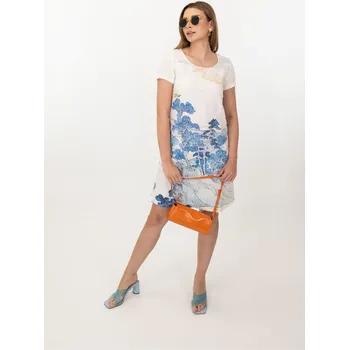 Dámské šaty Lněné 100% Lněné šaty Utagawa Kuniyoshi Horké prameny Fuji Velikost: EU 44