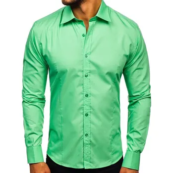 Pánská košile Mátová pánská elegantní košile s dlouhým rukávem Bolf 1703 - M