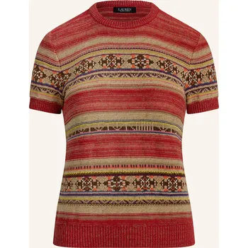 Dámský svetr Lauren Ralph Lauren Dámský Svetr Se Lnem, červená / béžová /...