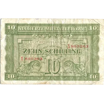 Rakousko - Allierte Militärbehörde. 10 Schilling, 1944. KK-211a.