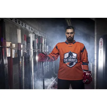 cyklistický dres DRES ZÁKLADNÍ (HRÁČSKÝ - CCM) S VLASTNÍM JMÉNEM A ČÍSLEM THE BRAVES - TBDH002 Typ dresu: Orange, Velikost: M