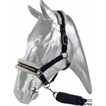 Vybavení pro koně Ohlávka a vodítko Kentaur -BERÁNEK- - Hnědá/Modrá - Full