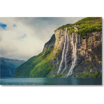 Obraz Obraz na plátně VODOPÁD GEIRANGERFJORDEN NORSKO 30 x 20 cm