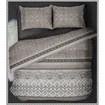 Aaryans francouzské bavlněné povlečení Elegant hnědé 220x200/70x90cm