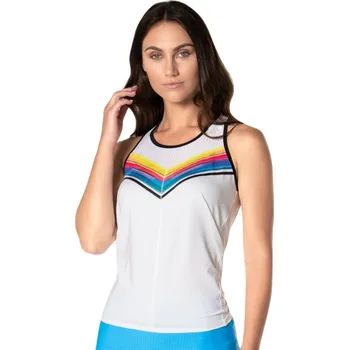 Dámský tenisový top Lucky in Love Tropical Sublime Off Tropic Tie Back Tank - white Bílý (L)