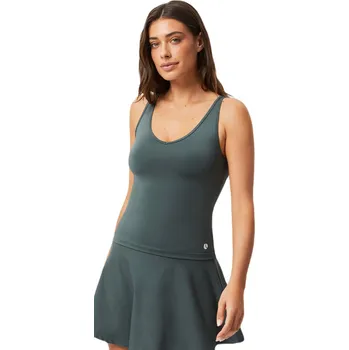 Dámský tenisový top Björn Borg Ace Deep V Tank - urban chic Šedý (M)