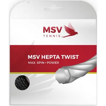 Raketový sport Tenisový výplet MSV Hepta Twist (12 m) - anthracite Černý (1.20 mm)