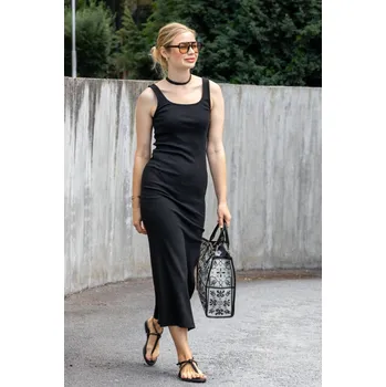 Dámské šaty Vero Moda dámské šaty s rozparkem Chloe černé Velikost: S