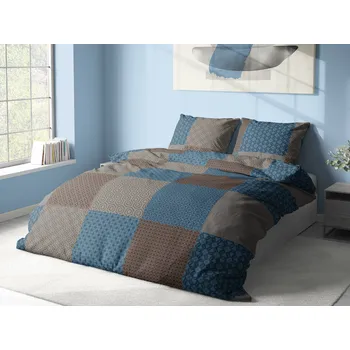 Povlečení Aaryans bavlněné povlečení Čtverce modré 140x200/70x90 cm