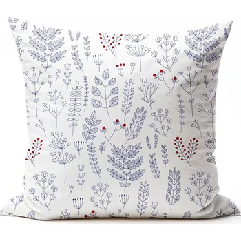 Povlak na polštářek Bavlněný povlak na polštář - Herbář Modrý Zapínání: zip, Velikost polštáře: 40x40