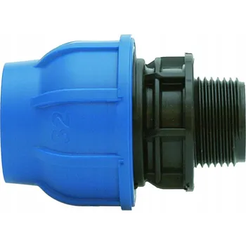 Vodovodní potrubí Přímočará spojka VNĚJŠÍ ZÁVIT 40 mm x 5/4" pro PE trubky PN20