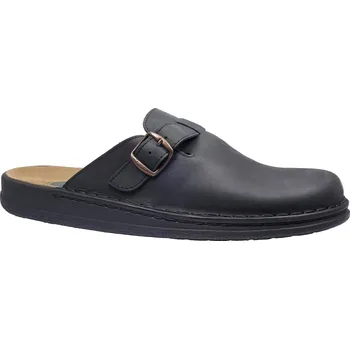 Pánské pantofle Letní vycházkové pantofle-flexiblová obuv, Helix, šíře H, černá: Černá Ostatní kůže 32,8 50 H - rozšířená (738-736)