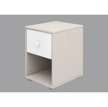 Komoda Komoda s 1 zásuvkou Flexa Classic Barevná úprava: 513 - Průhledná šedá/bílá MDF/tm.zelená