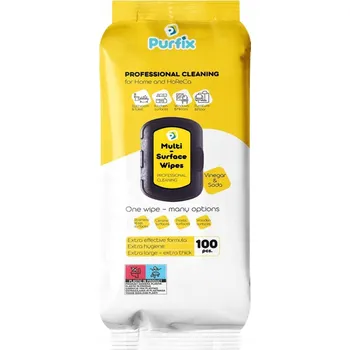 Univerzální čisticí prostředek Purfix Multi Surface Vlhčené Ubrousky na čištění Univerzální 100 Ks