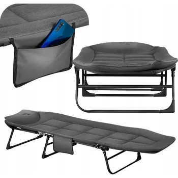 Zahradní lehátko Polní lůžko Nils Camp 200 cm x 60 cm šedé