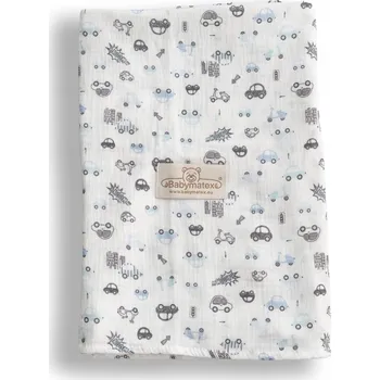 Zavinovačka Deka-Zavinovačka MUSLIN DESIGN 80x120 s autíčkem