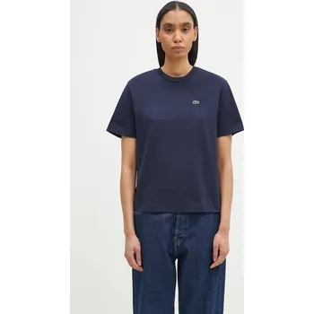 Pánské tričko Bavlněné tričko Lacoste tmavomodrá barva, TF7215 59X, vel. 34