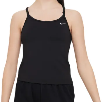 Dívčí tričko Dívčí trička Nike Girls Dri-FIT Indy Tank Sports Bra - black/white Černý (L)