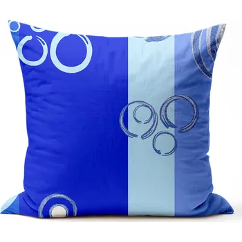 Povlak na dekorativní polštářek Bavlněný povlak na polštář - Bublina modrá Zapínání: knoflík, Velikost polštáře: 40x40