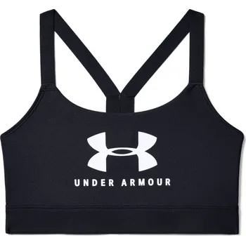 Dámské spodní prádlo Podprsenky Under Armour Mid Sportstyle Graphic Sports Bra Černý (XS)