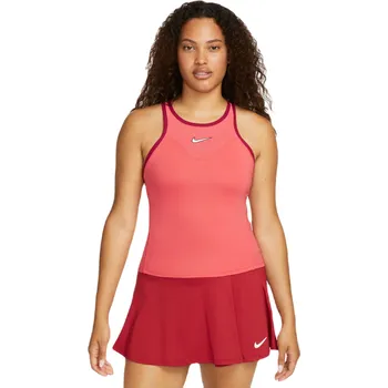 Dámský tenisový top Nike Court Dri-Fit Slam Top - ember glow/ember glow/noble red/white Oranžový, Červený (L)