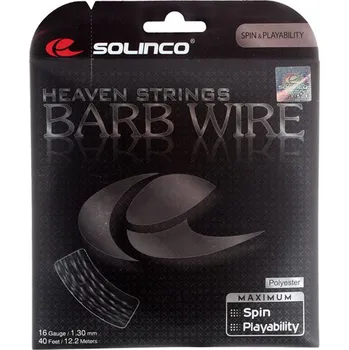 Struna na výplet tenisové rakety Tenisový výplet Solinco Barb Wire (12 m) Černý (1.30 mm)