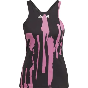 Dámský tenisový top Adidas New York Y-tank - black/semi pulse lilac Černý, Vícebarevný (S)