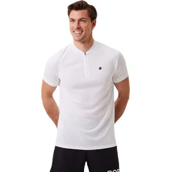 Pánské tričko Pánské tenisové polo tričko Björn Borg Ace Performance Zip - brilliant white Bílý (XXL)