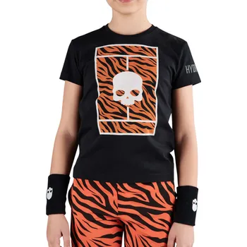 Chlapecké tričko Chlapecká trička Hydrogen Tennis Court Cotton - black/orange tiger Černý (152 cm)