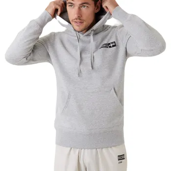 Pánská mikina Pánská tenisová mikina Björn Borg Sthlm Hoodie - light gray melange Šedý (M)
