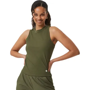 Dámský tenisový top Björn Borg Ace Rib Tank Pocket - olive night Zelený (XS)