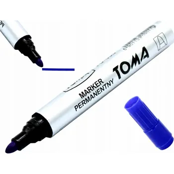 Silný PERMANENTNÍ POPISOVAČ kulatý MODRÝ 10 kusů TOMA FIXY velký